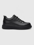 Apollo Moda Men's Atlas Shadow all-black sneaker with metal hiking eyelets, main product photo