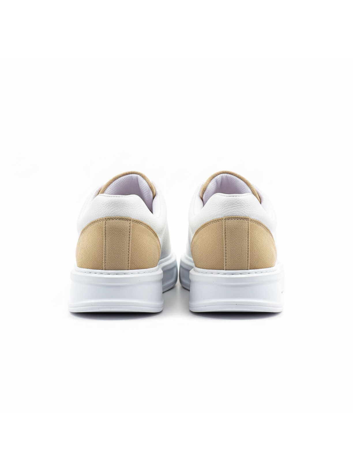 Izmir X-5 slip-on sneaker in white and beige by Apollo Moda, view 4