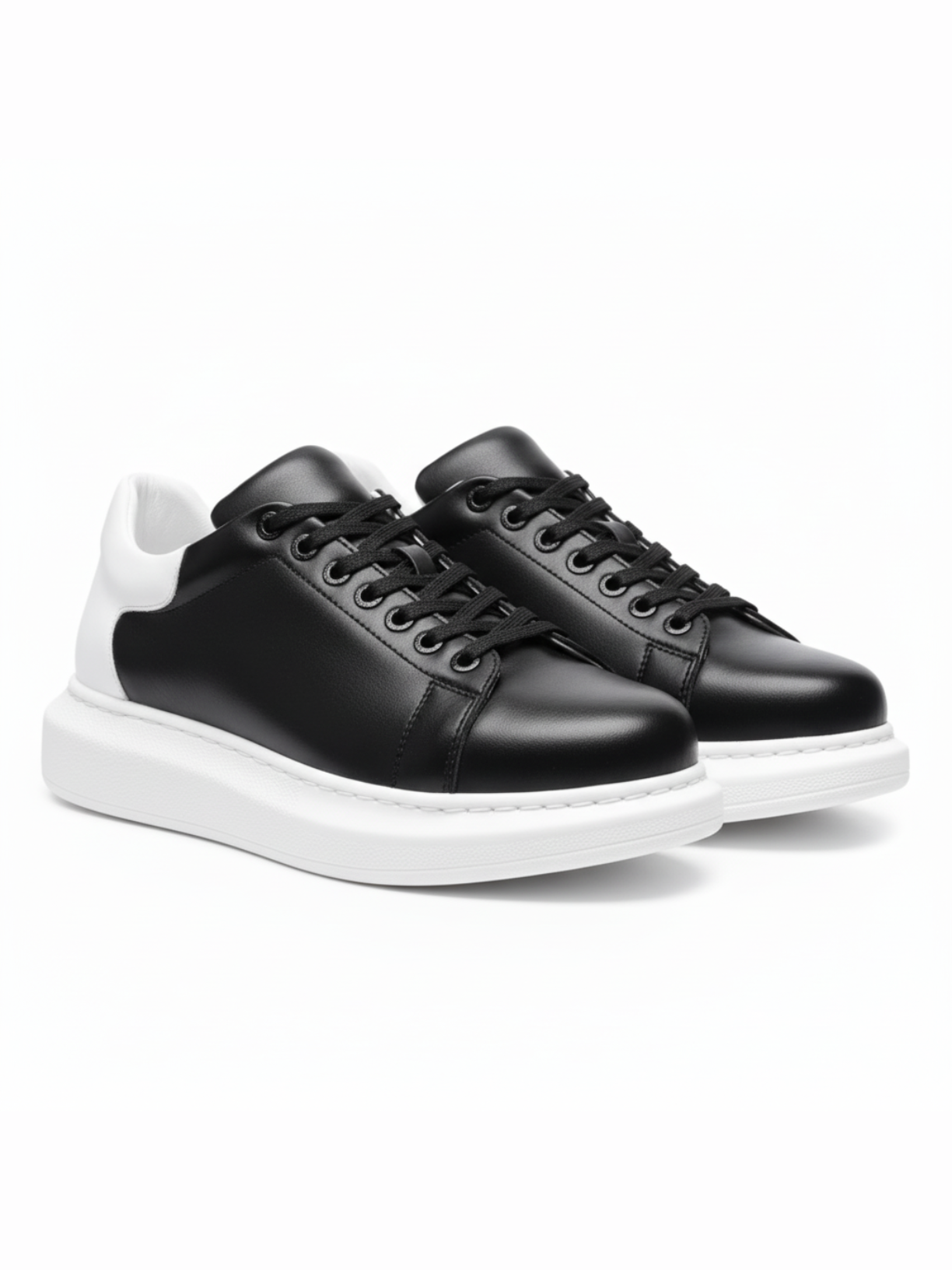 Women's Pluto X Bold Black casual sneaker in black and white by Apollo Moda, view 3