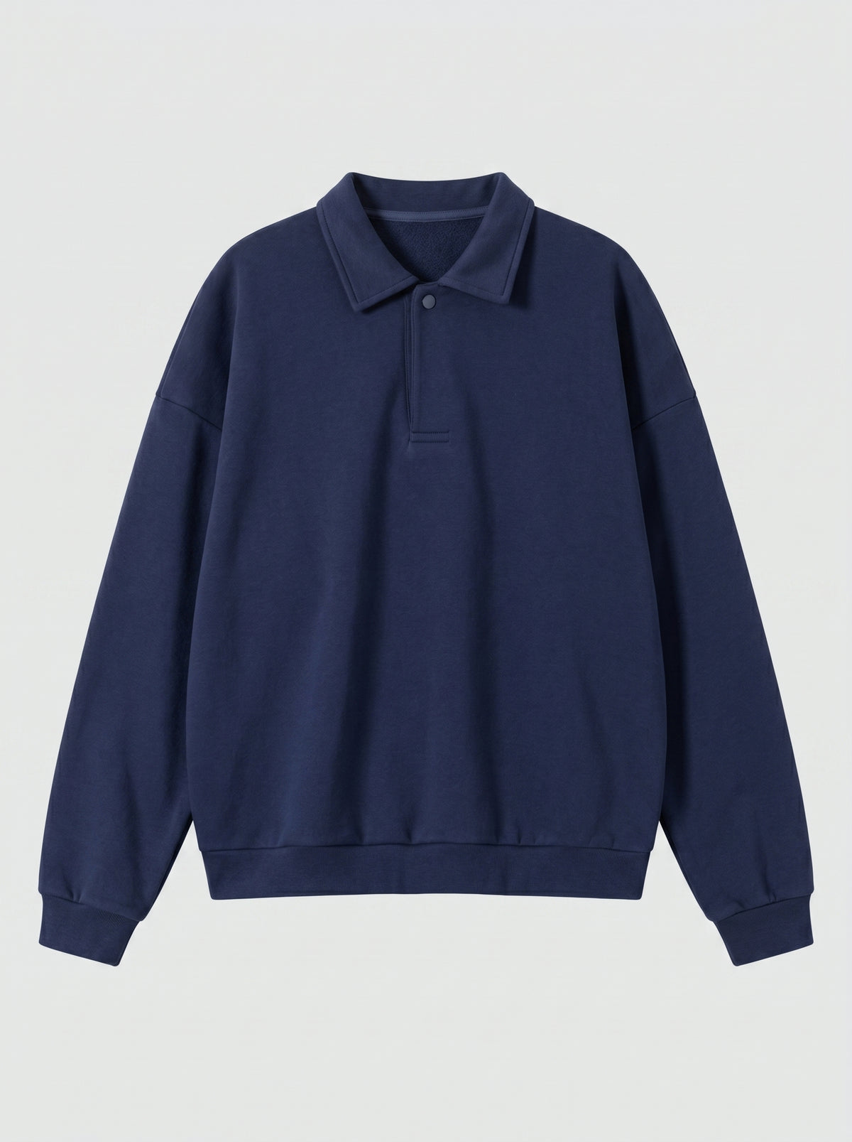 Half-Placket Polo Collar Oversized Sweatshirt