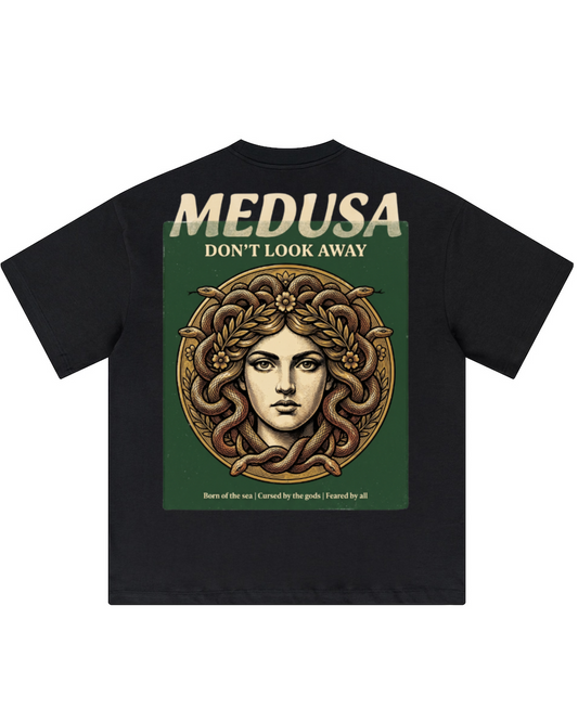 'Medusa Don't Look Away' Oversized Graphic Tee