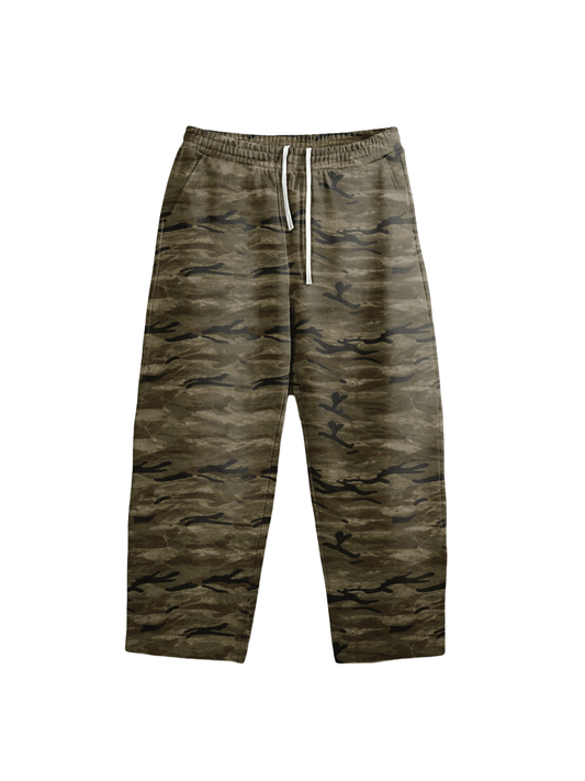 Camo Oversized Heavyweight Curved-Leg Sweatpants