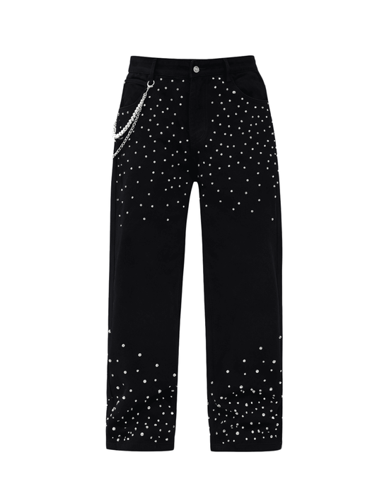 Rhinestone Star Straight-Leg Relaxed Jeans