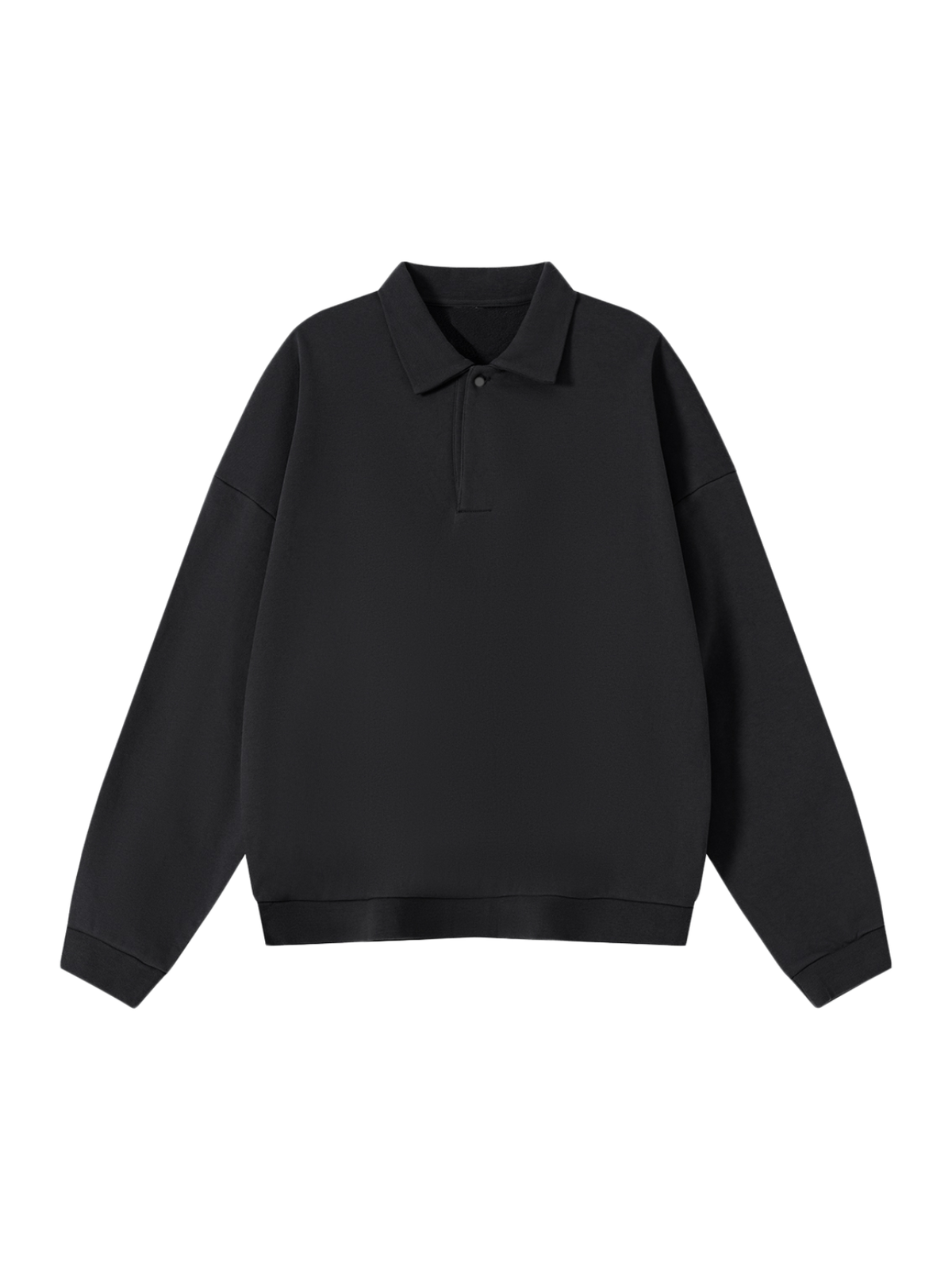 Half-Placket Polo Collar Oversized Sweatshirt