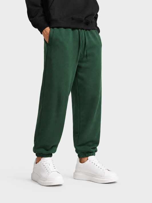 Apollo heavyweight cotton sweatpants in green by Apollo Moda, main product view