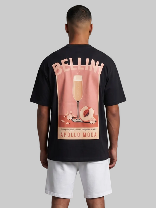 Bellini oversized heavyweight graphic tee in black by Apollo Moda, main product view