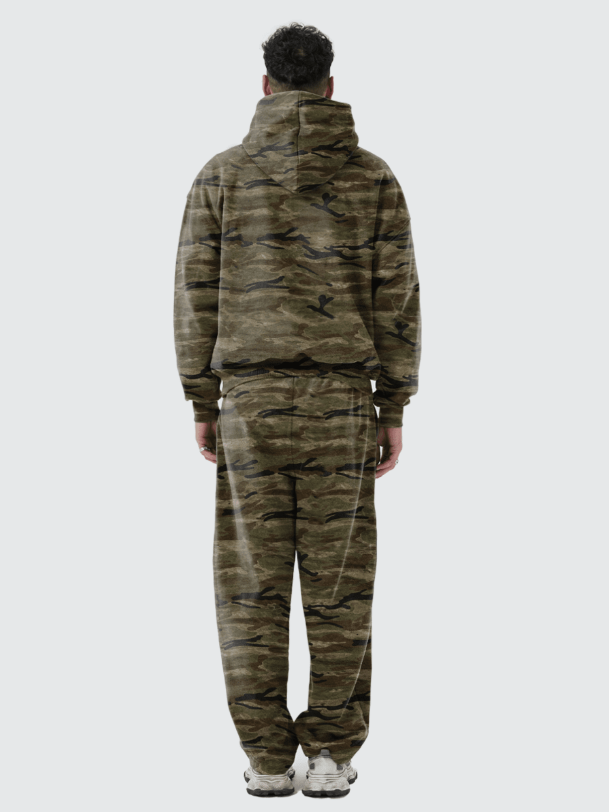 Camo oversized heavyweight curved-leg sweatpants by Apollo Moda, view 3