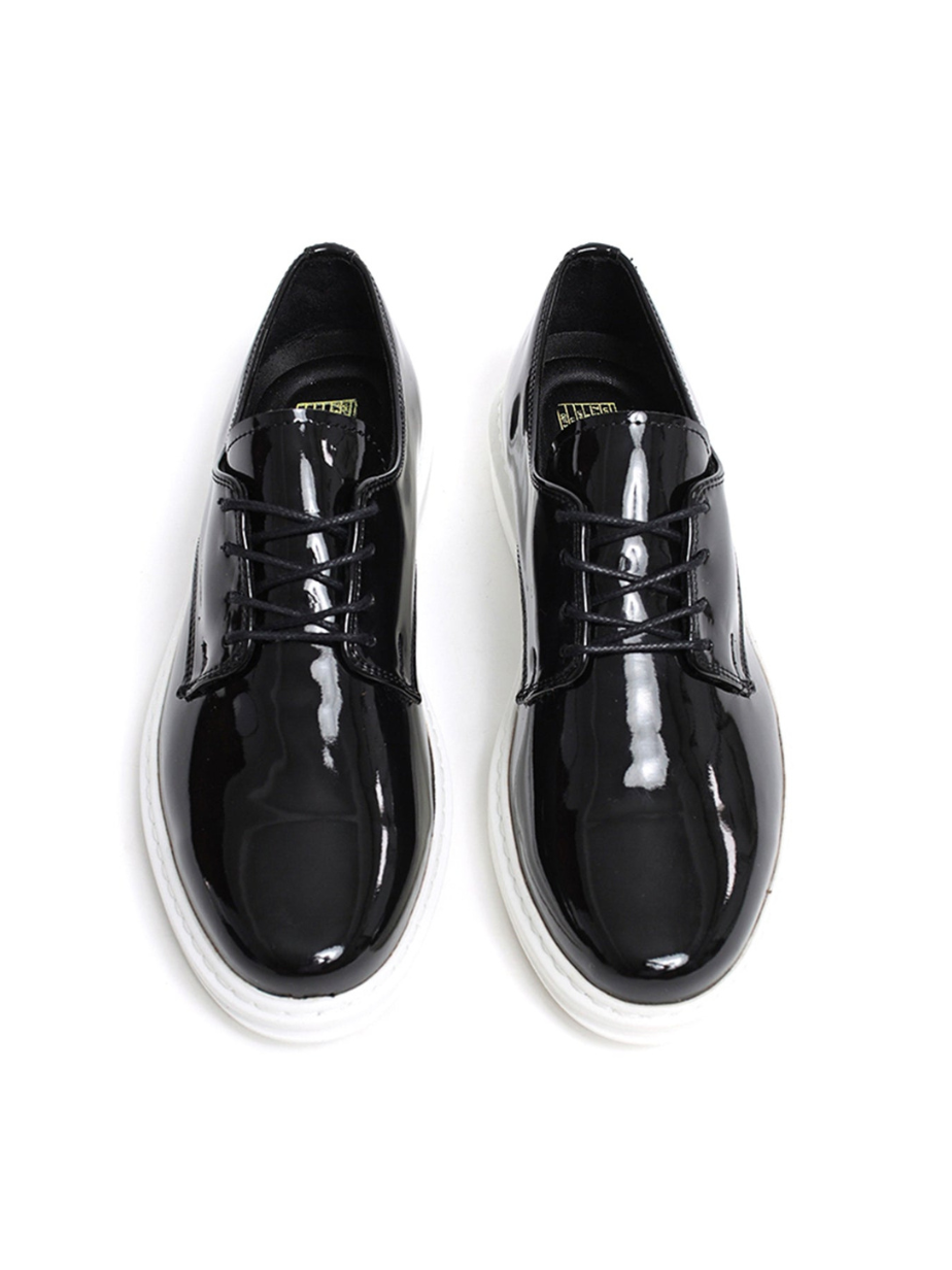 Lazio Patent Prestige patent dress shoe in black by Apollo Moda, on a white background