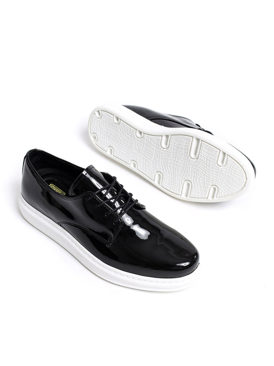 Lazio Patent Prestige patent dress shoe in black by Apollo Moda, view 5