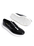 Lazio Patent Prestige patent dress shoe in black by Apollo Moda, view 5