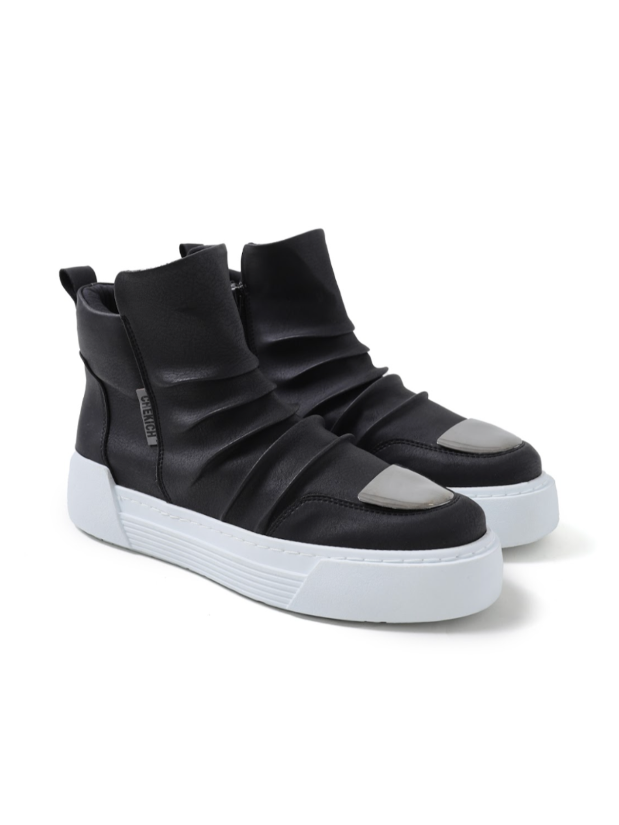 Luka Contrast ankle boot in black by Apollo Moda, view 3