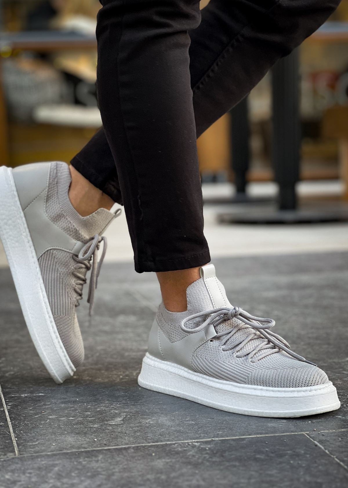 Madrid Gray casual sneaker in grey by Apollo Moda, view 5