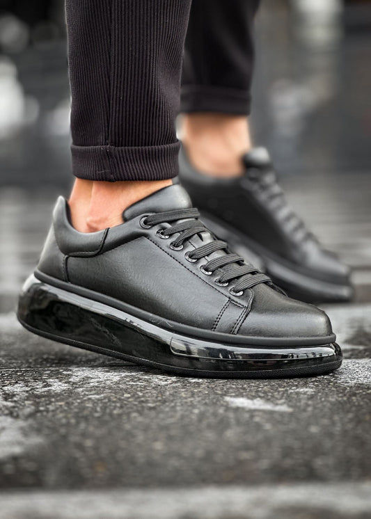 Stark Eclipse Collection casual sneaker in all black by Apollo Moda, view 2