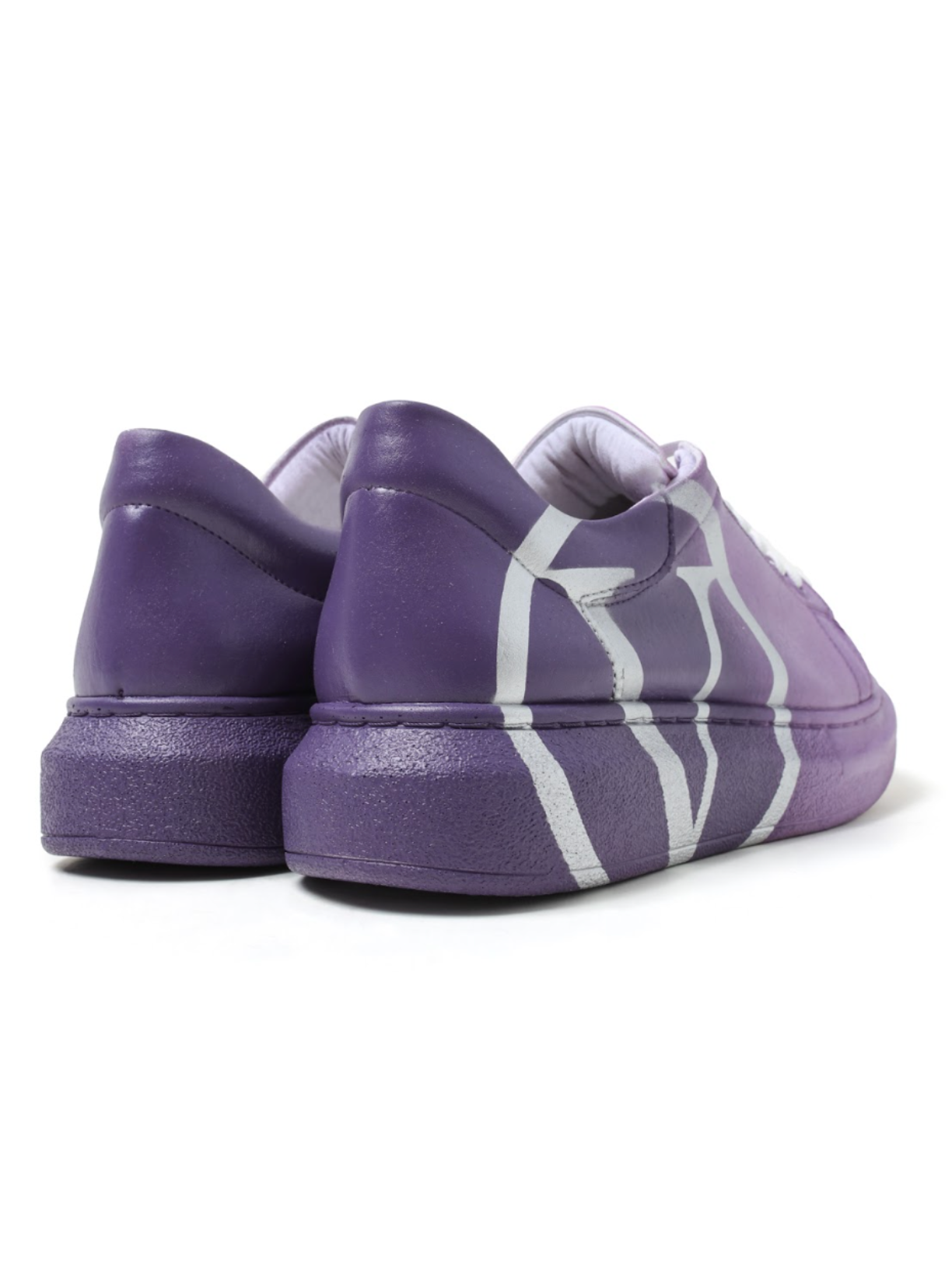 Tokyo V Essence Regal Purple hand-painted custom sneaker in purple by Apollo Moda, view 3