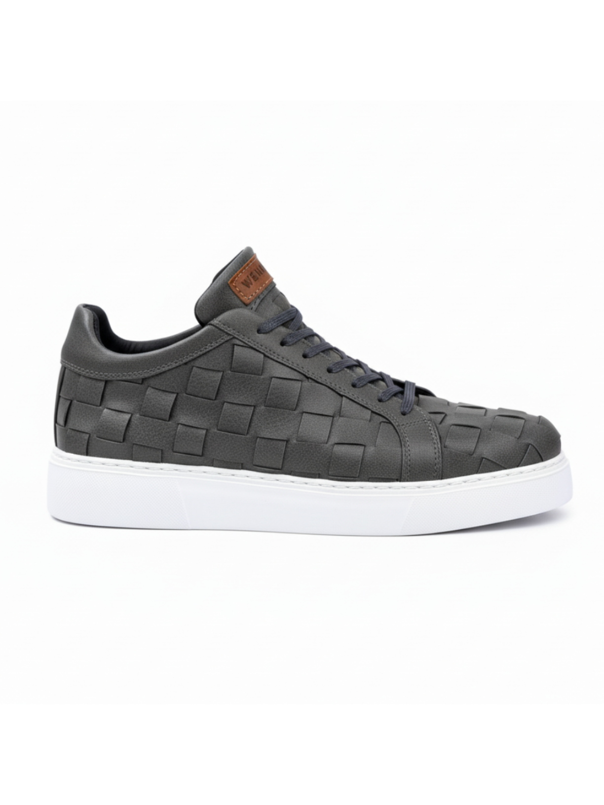 Zeus Grey Weave woven slip-on sneaker in grey by Apollo Moda, view 5