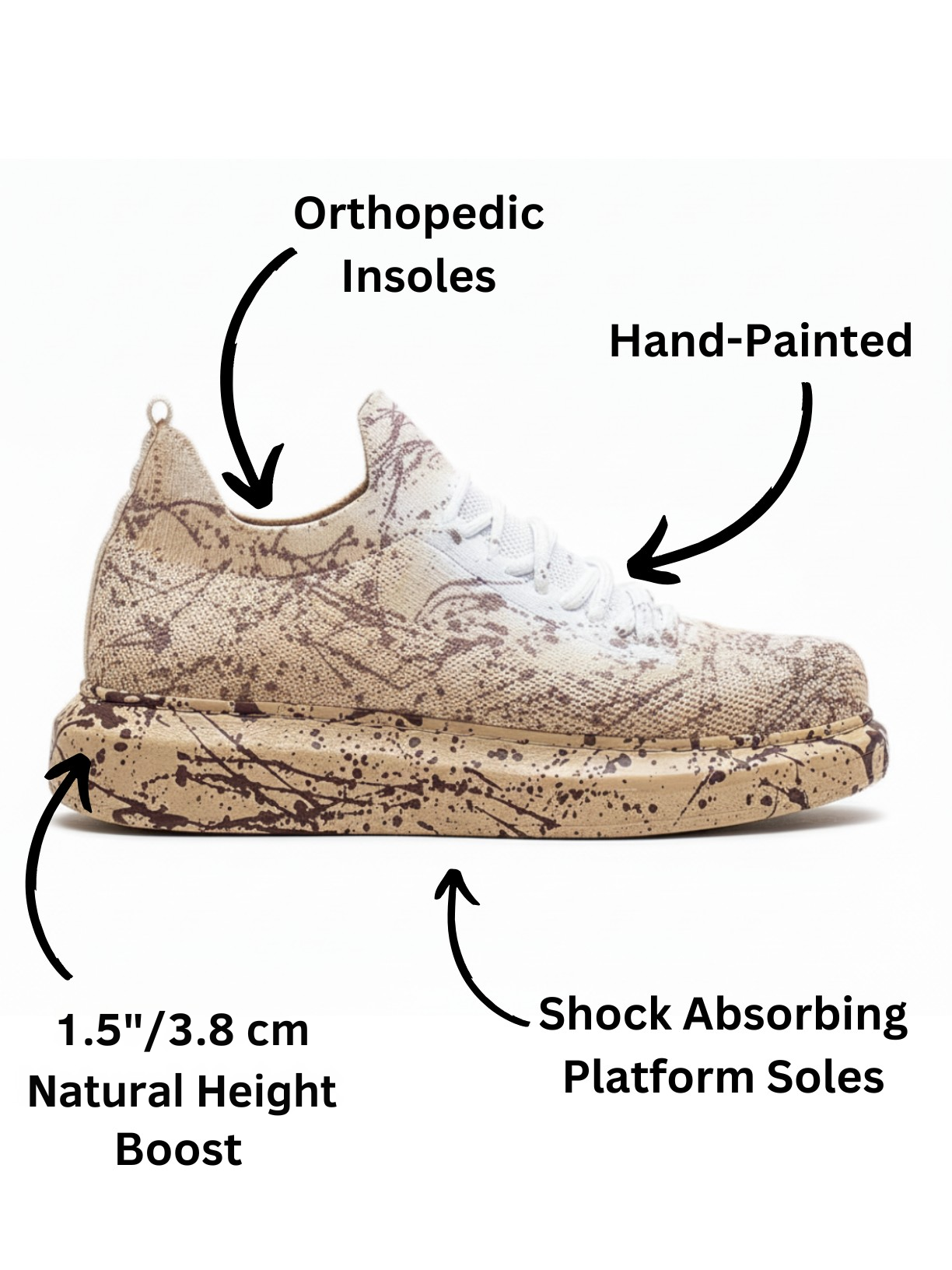 Women's Torino Light Brown Peak knit casual sneaker in light brown by Apollo Moda, view 6