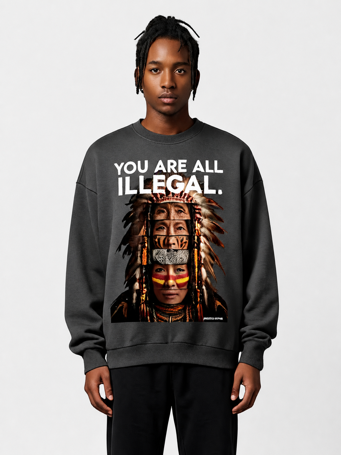You Are All Illegal oversized sweatshirt by Apollo Moda, main product view