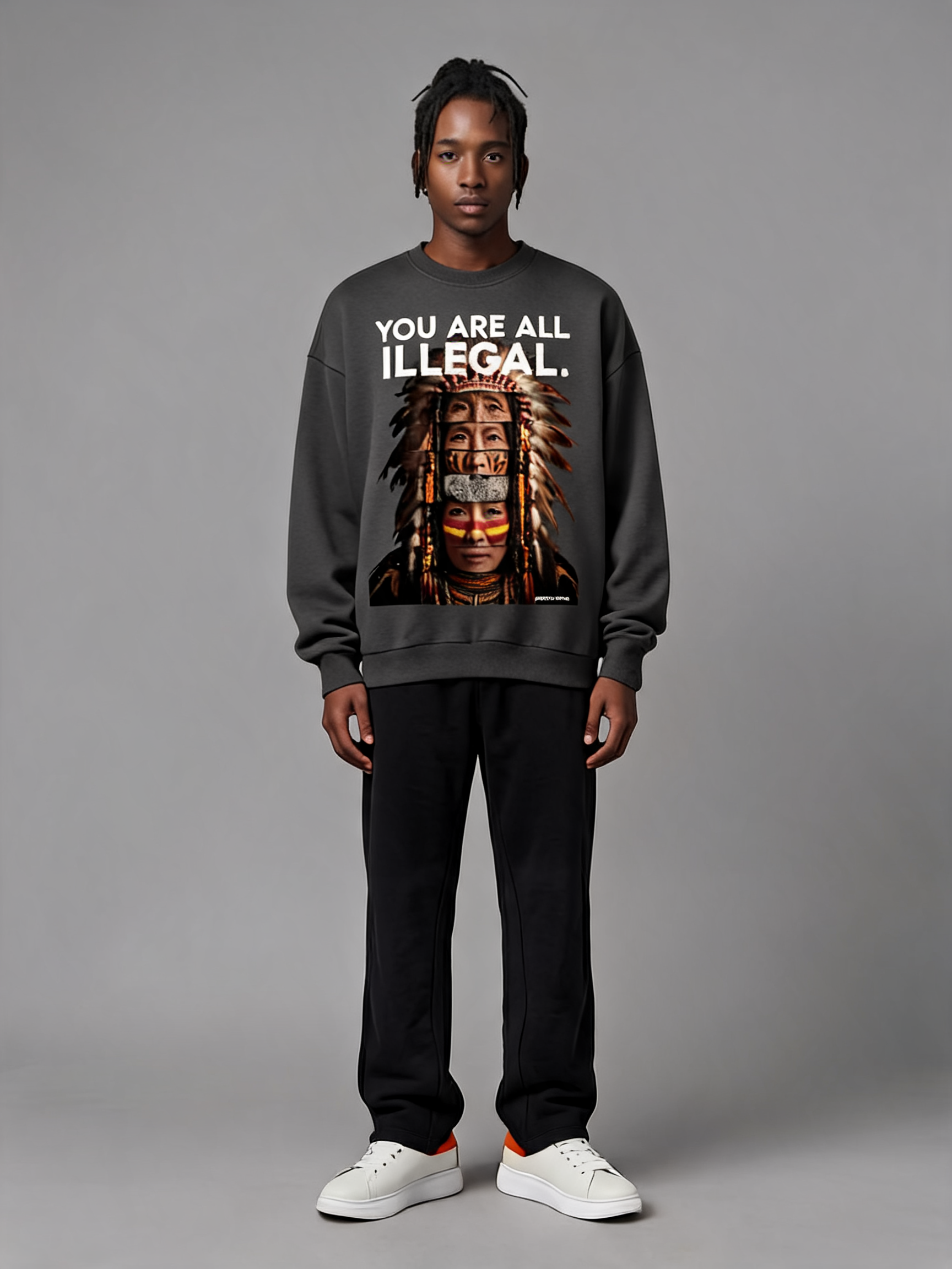 You Are All Illegal oversized sweatshirt by Apollo Moda, view 3